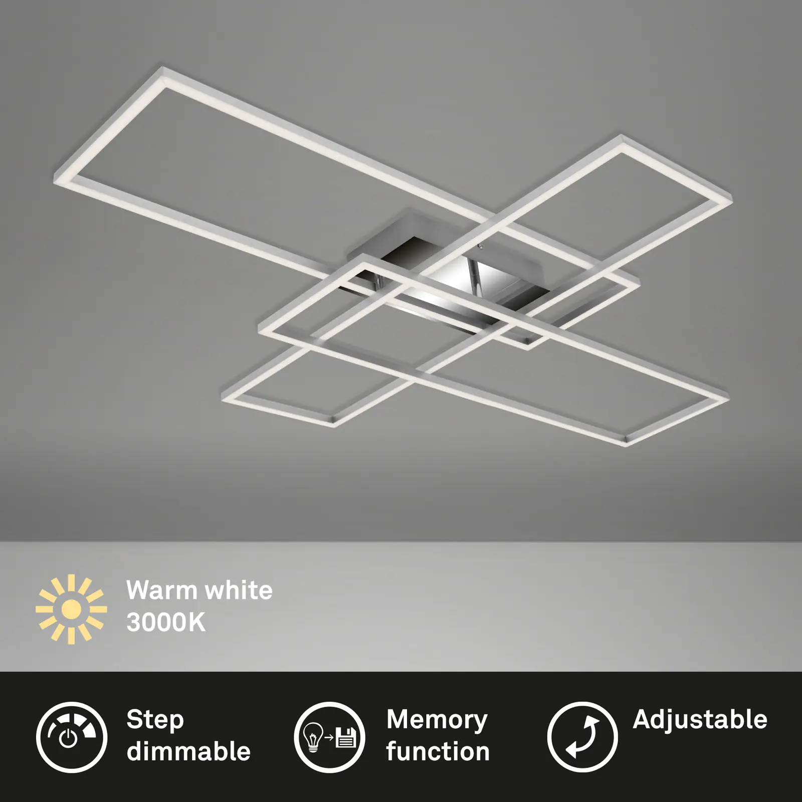 Briloner LED-Wand- und Deckenleuchte chrom-alu 50W
