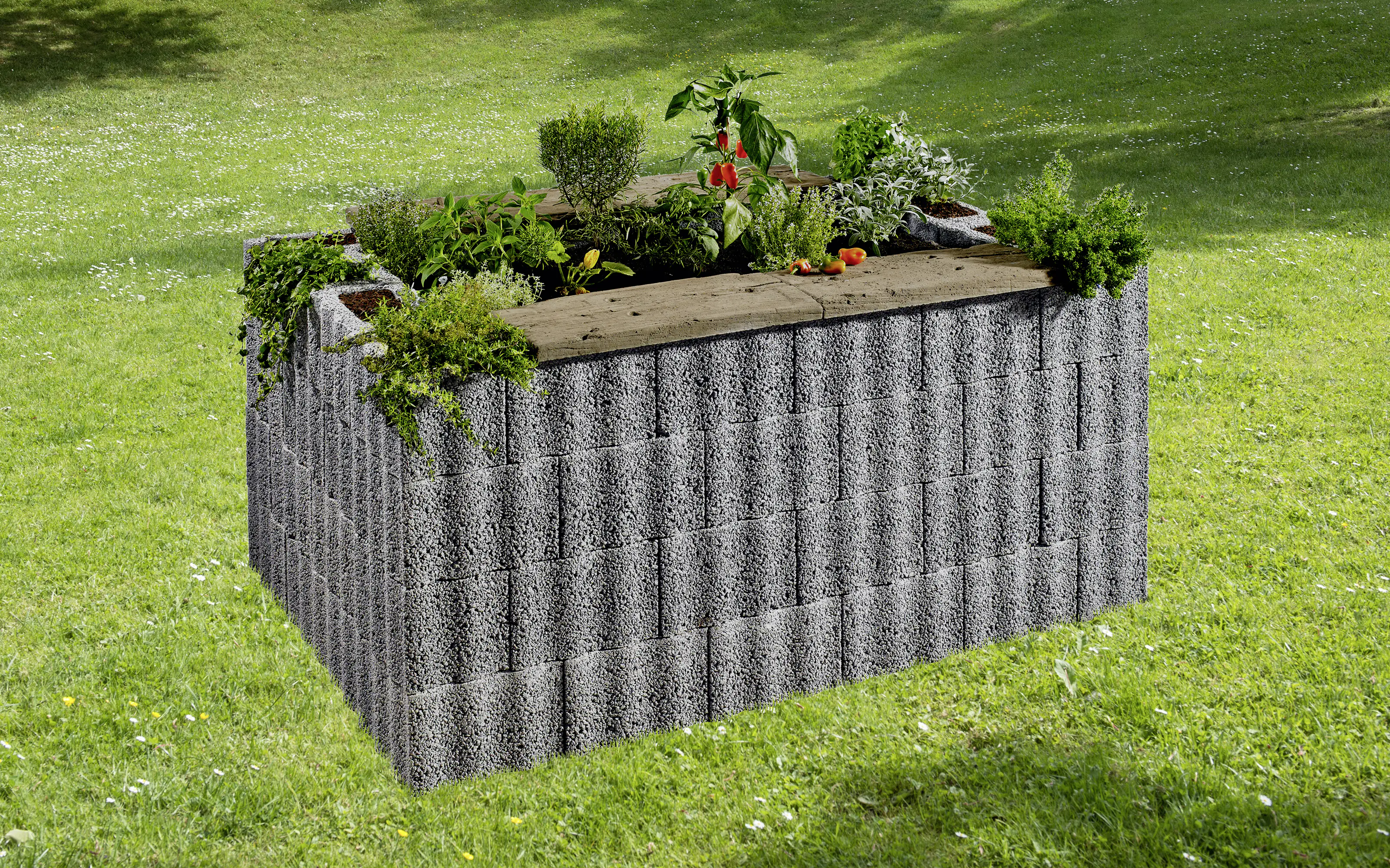Kann Hochbeet-Set Wellino 170 x 110 x 80 cm grau
