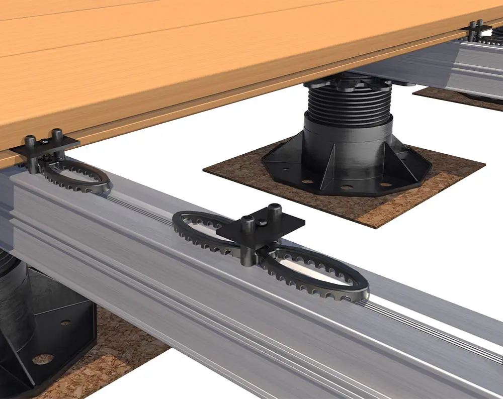 HSI Terra Deckclip mit Klemmplatte für Terrassendielen 2-12 mm inkl. Schrauben Kunststoff schwarz