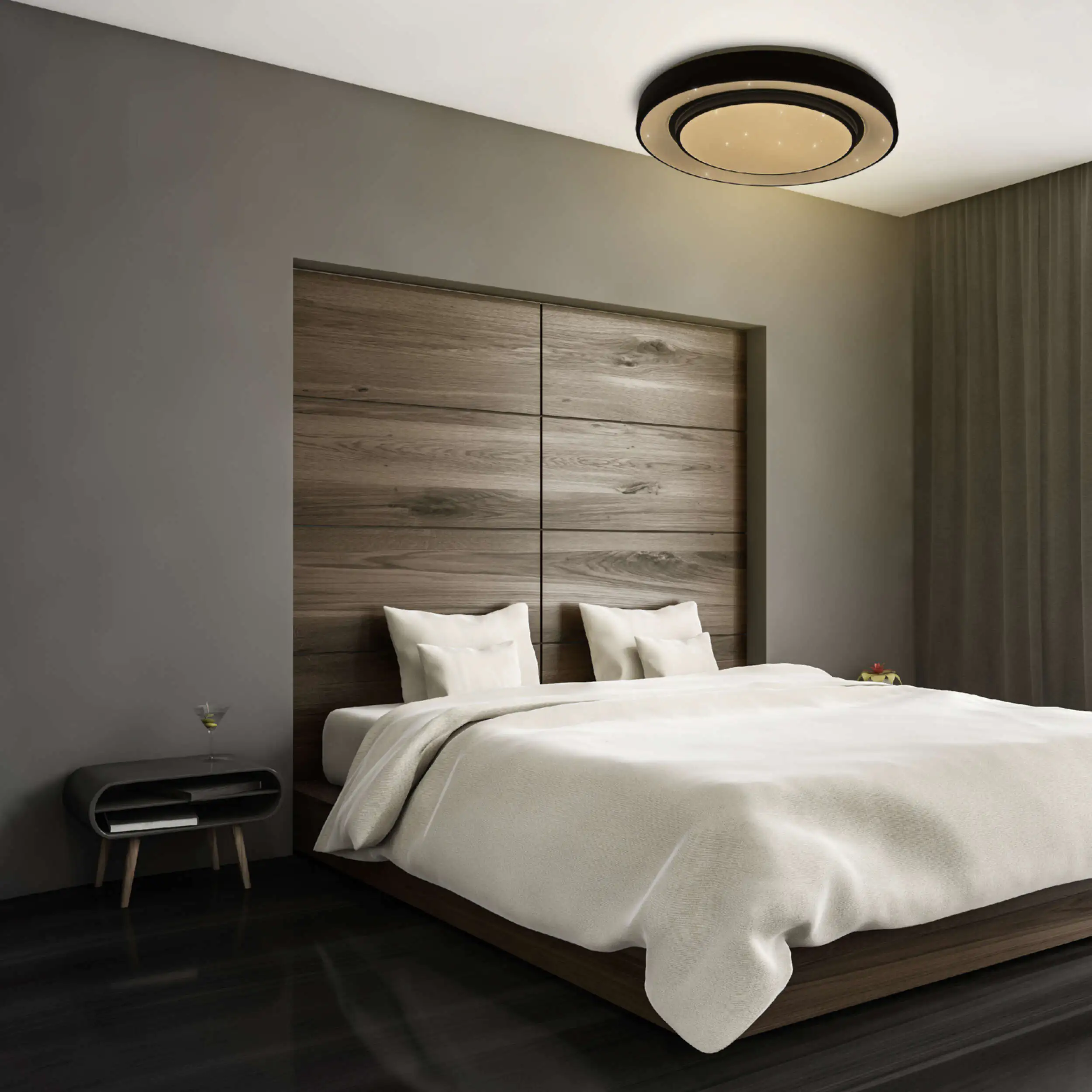Light&More LED Deckenleuchte Monterey 45W Ø 47,5 cm, schwarz