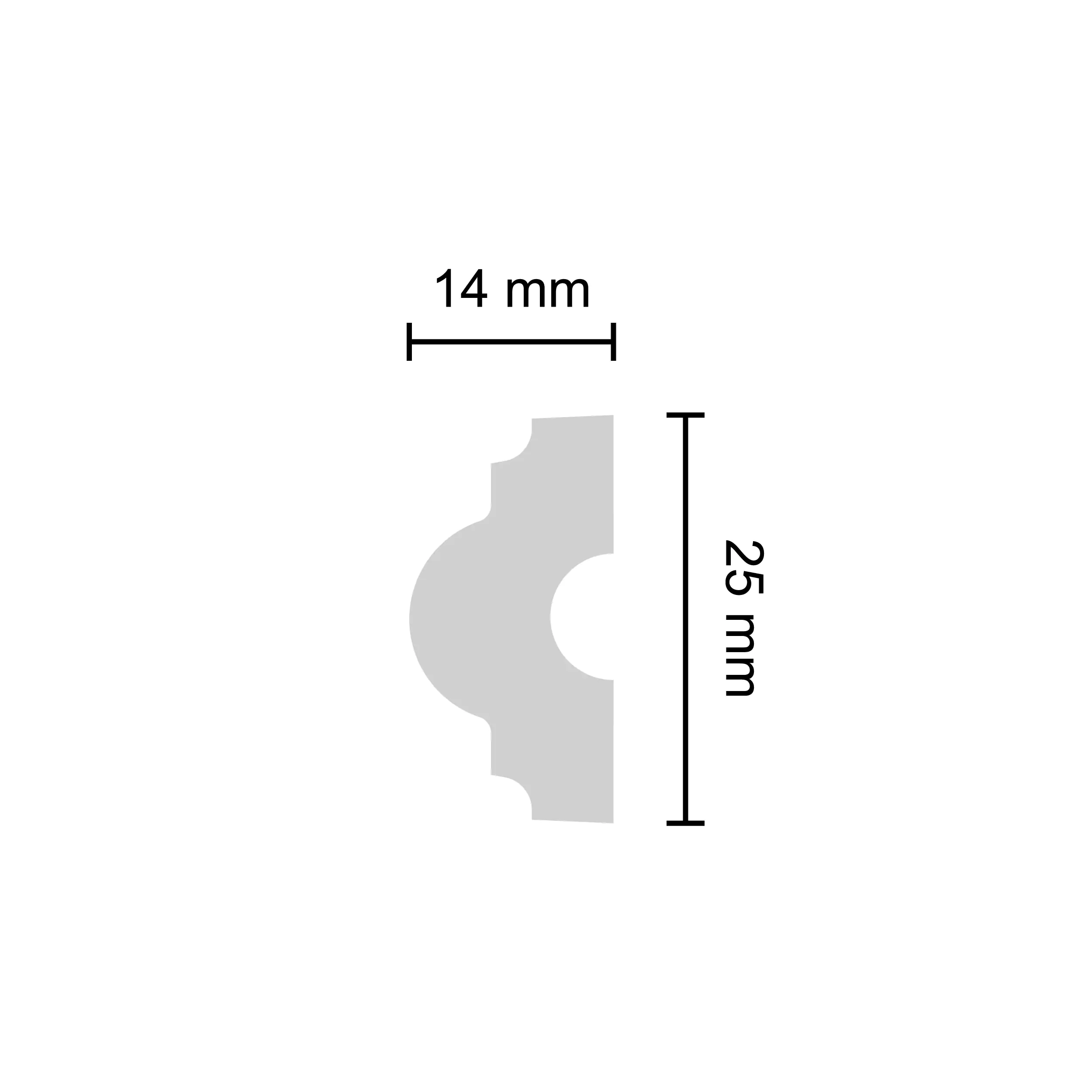 Decosa Wandleiste Melissa, 200 cm, 25 x 10 mm