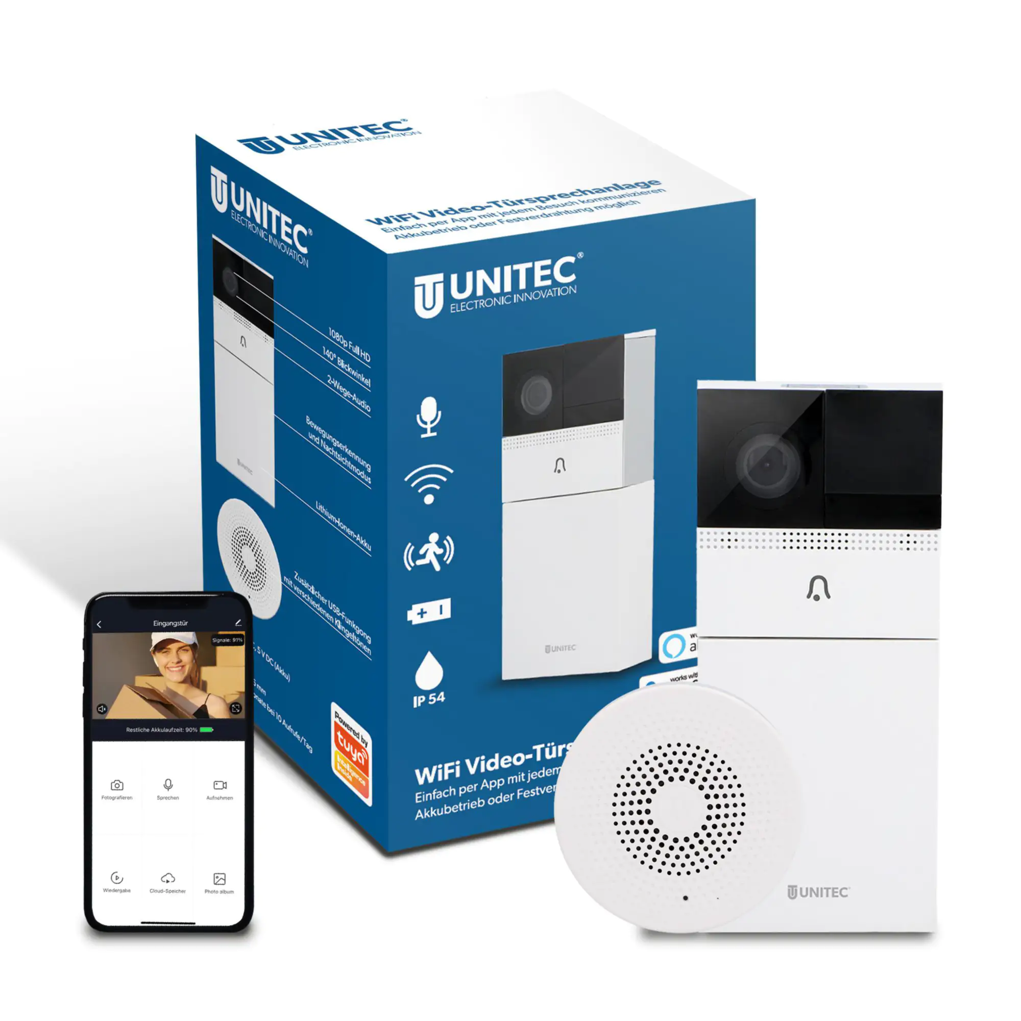 WIFI Video Türsprechanlage weiß