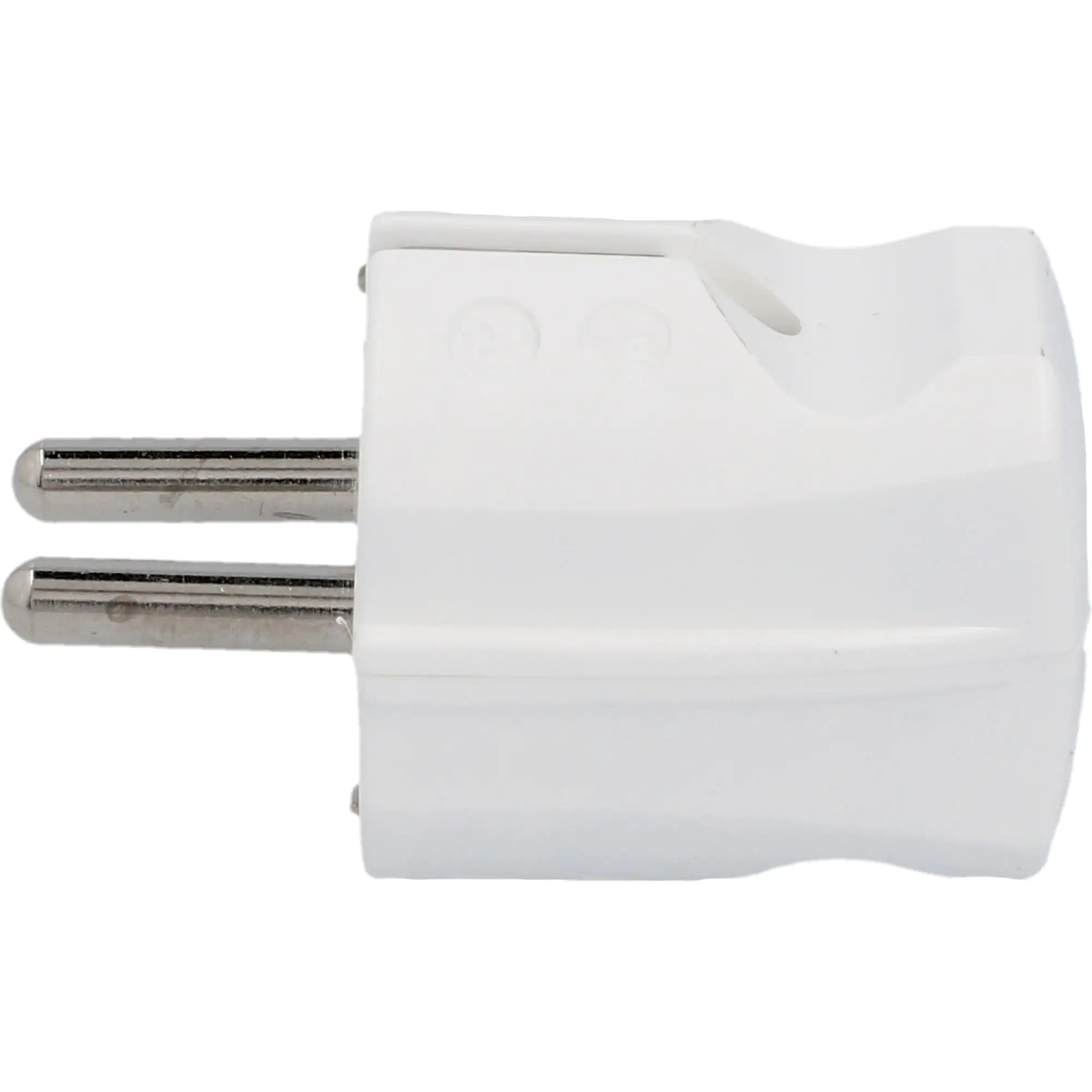 Schutzkontakt-Stecker ohne Knickschutz weiß