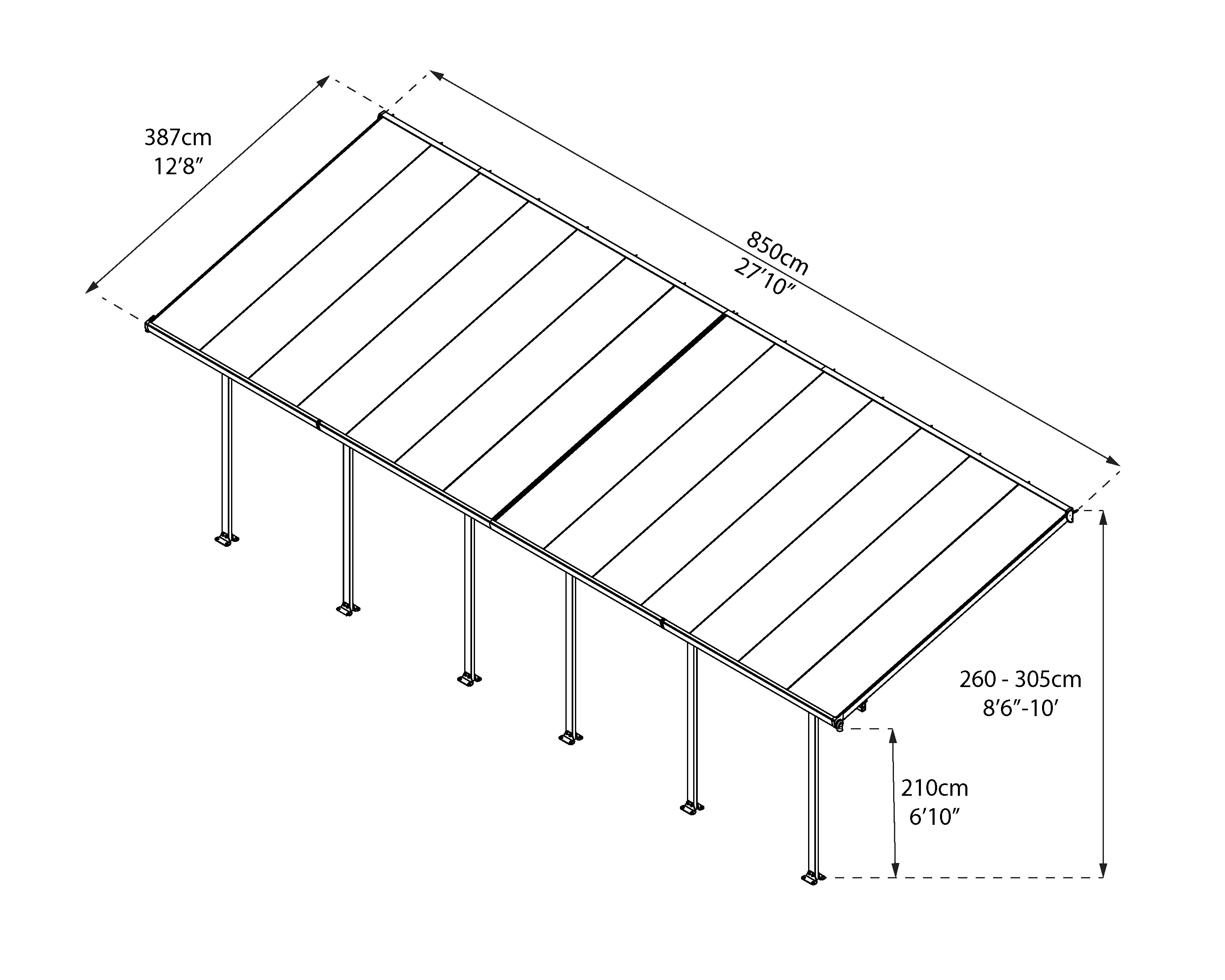 Canopia Terrassenüberdachung Feria 400 x 850 cm anthrazit