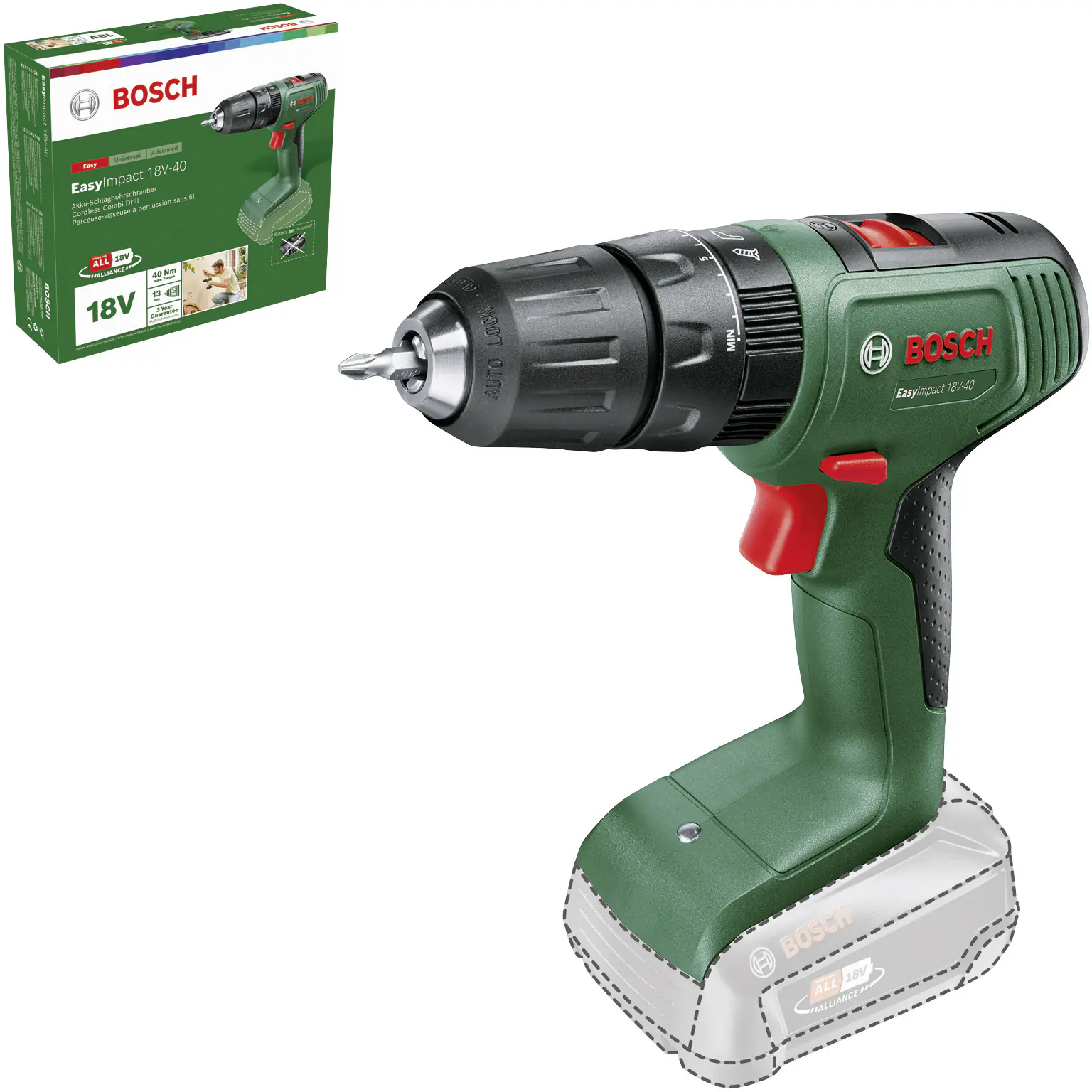 Bosch Akku-Schlagbohrschrauber EasyImpact 18V-40  Solo