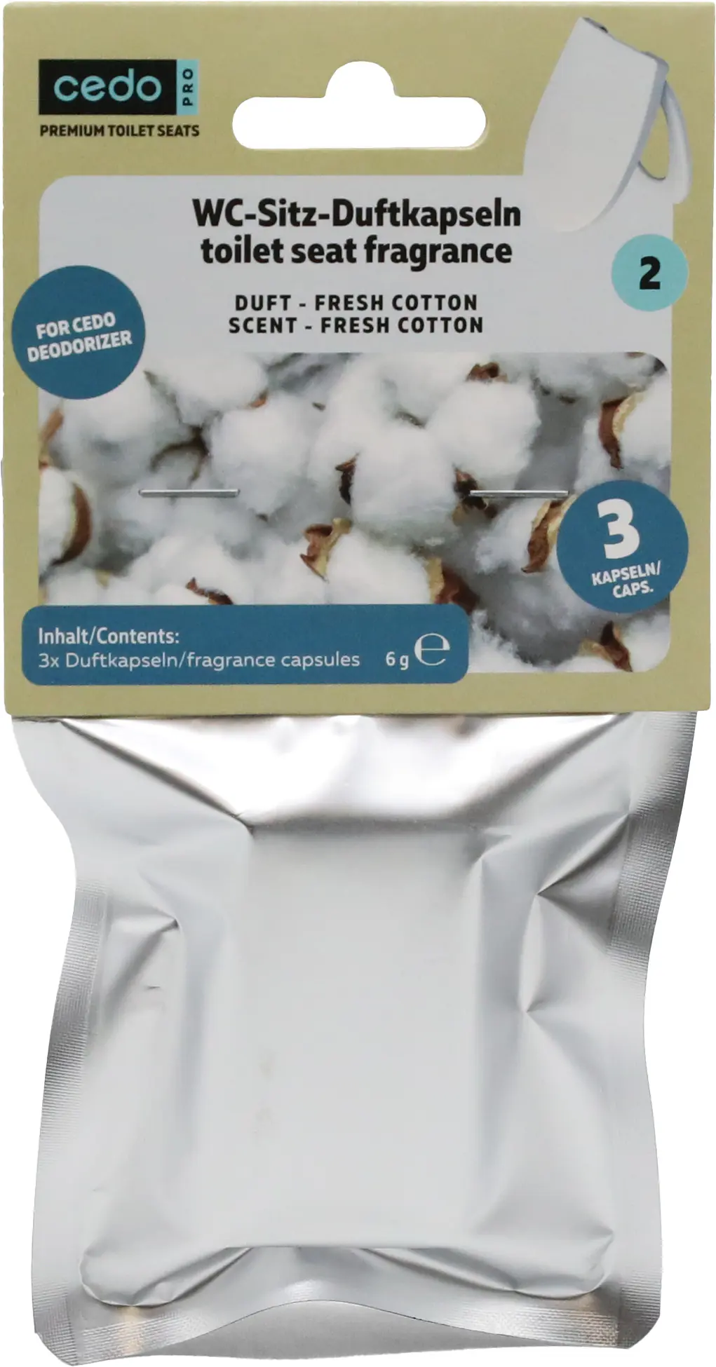 Cedo WC-Sitz Duftkapsel Cotton Fresh für Deodorizer 3 Stück