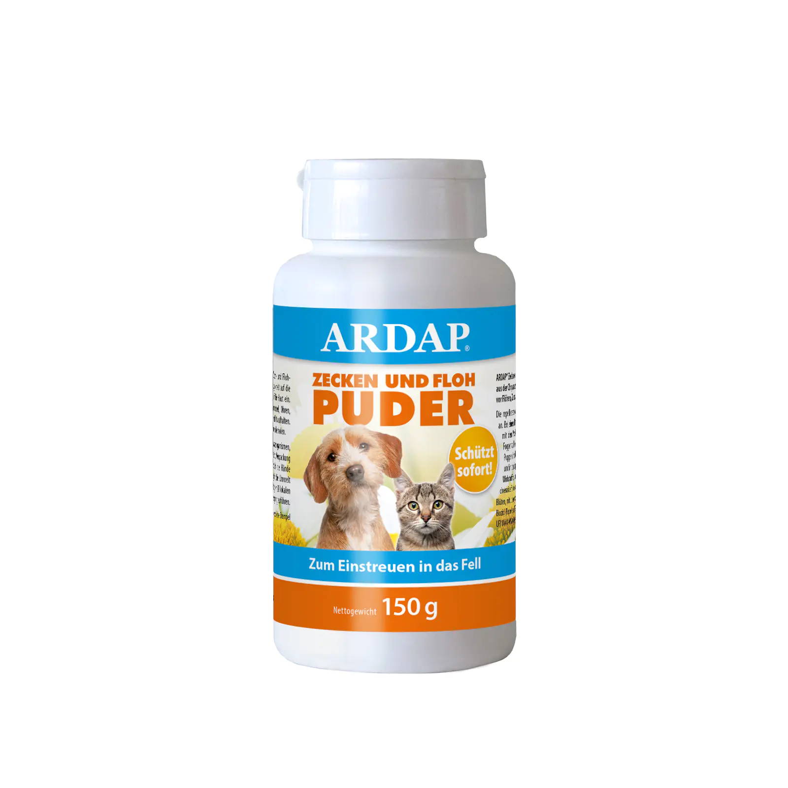 ARDAP Zecken- und Flohschutzpuder für Tiere 150 g