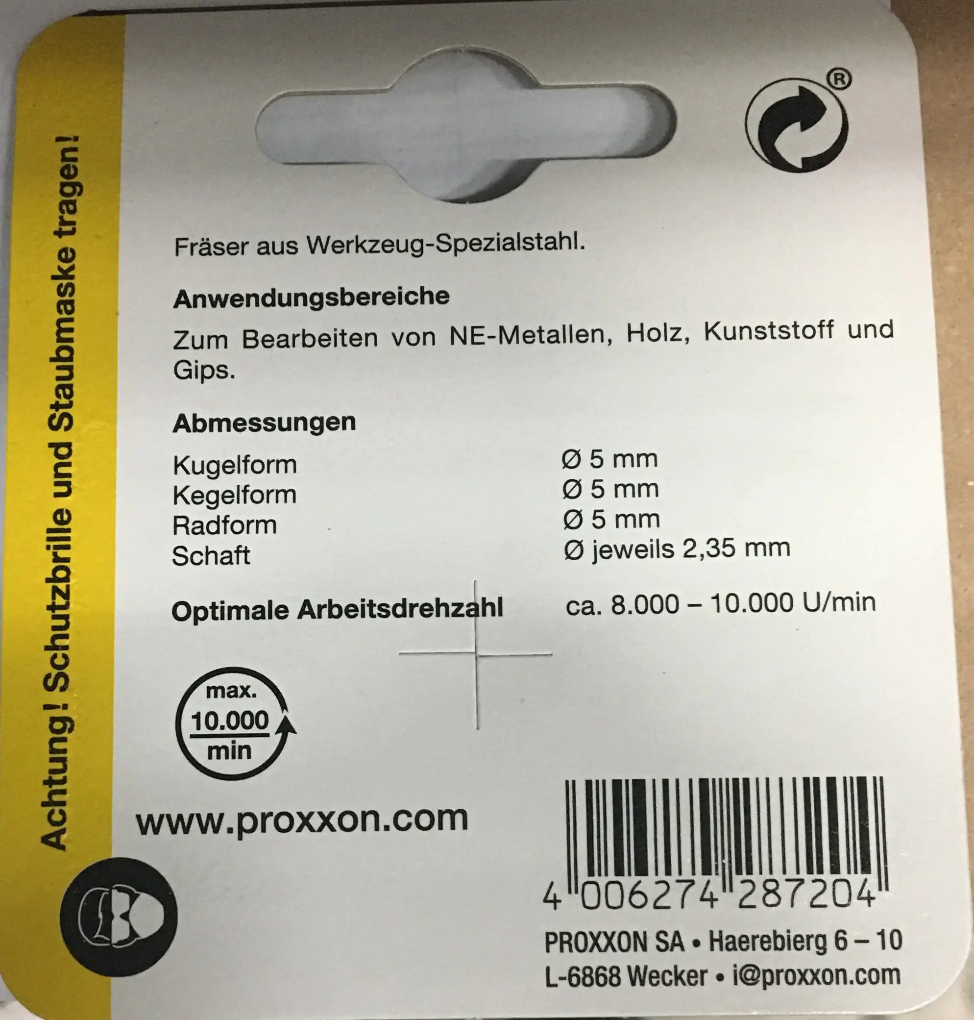 Proxxon Micromot Feinfräsersatz 3-teilig
