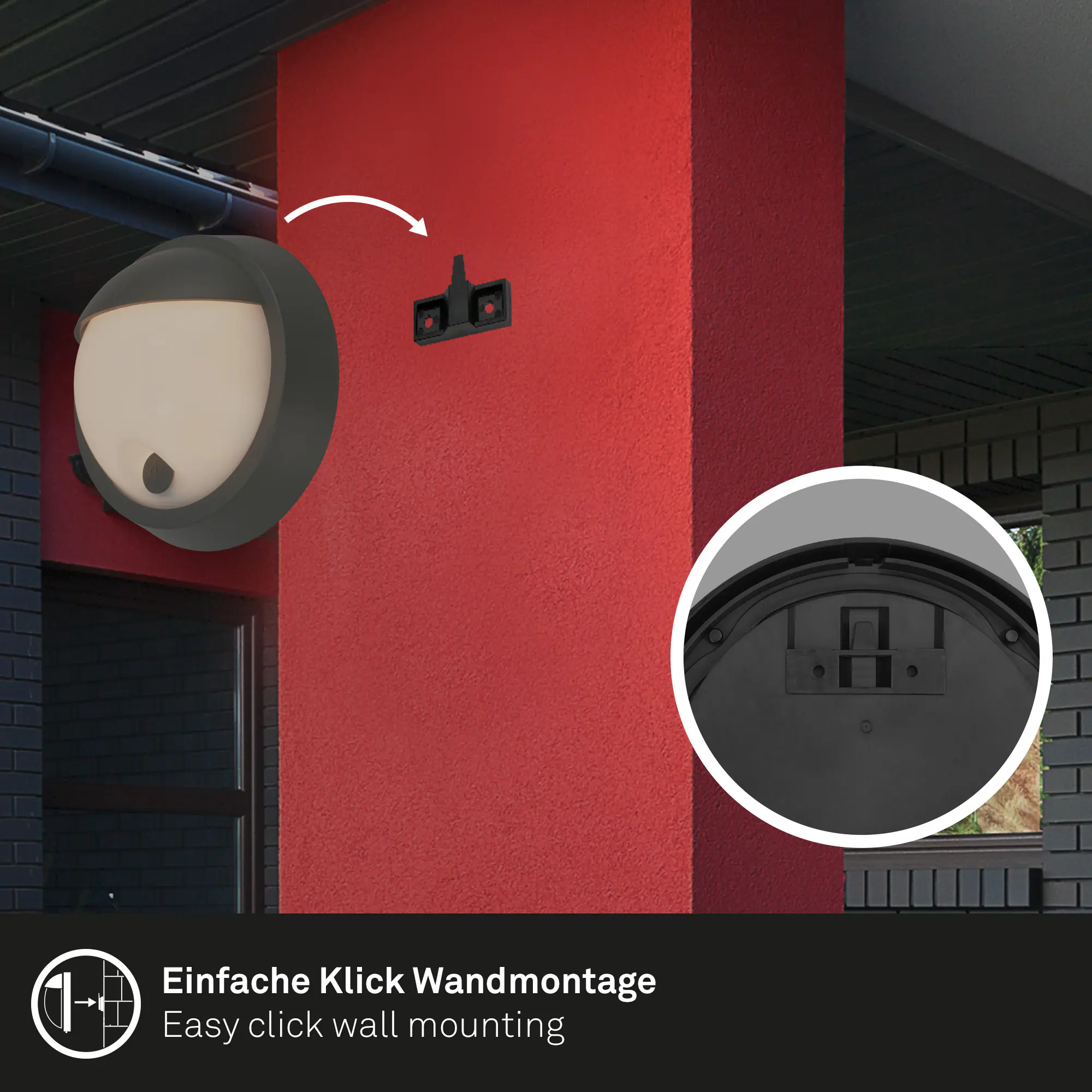 Briloner LED Akku-Außenwandleuchte Puni 4W schwarz Touch-Dimmer warmweiß