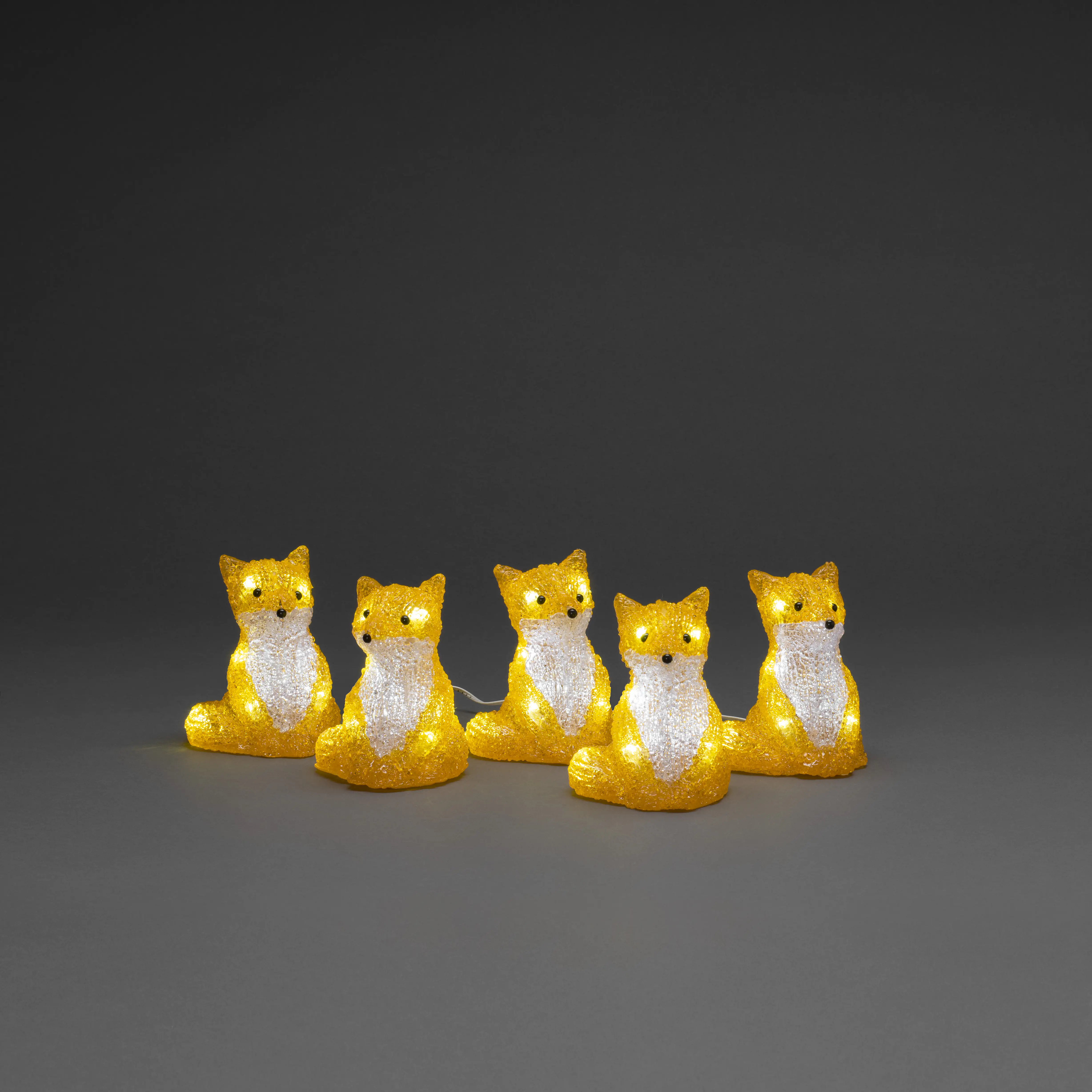 Konstsmide Lichterkette Acryl LED Füchse 5 er Set