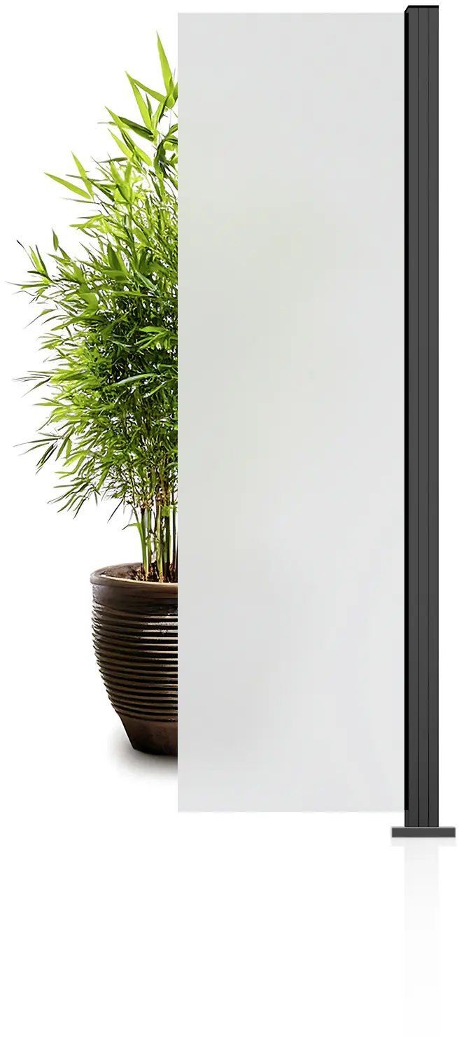 Ambiente Glaszaun Erweiterungsset Klarglas mit Siebdruck 187 x 55,7 cm anthrazit