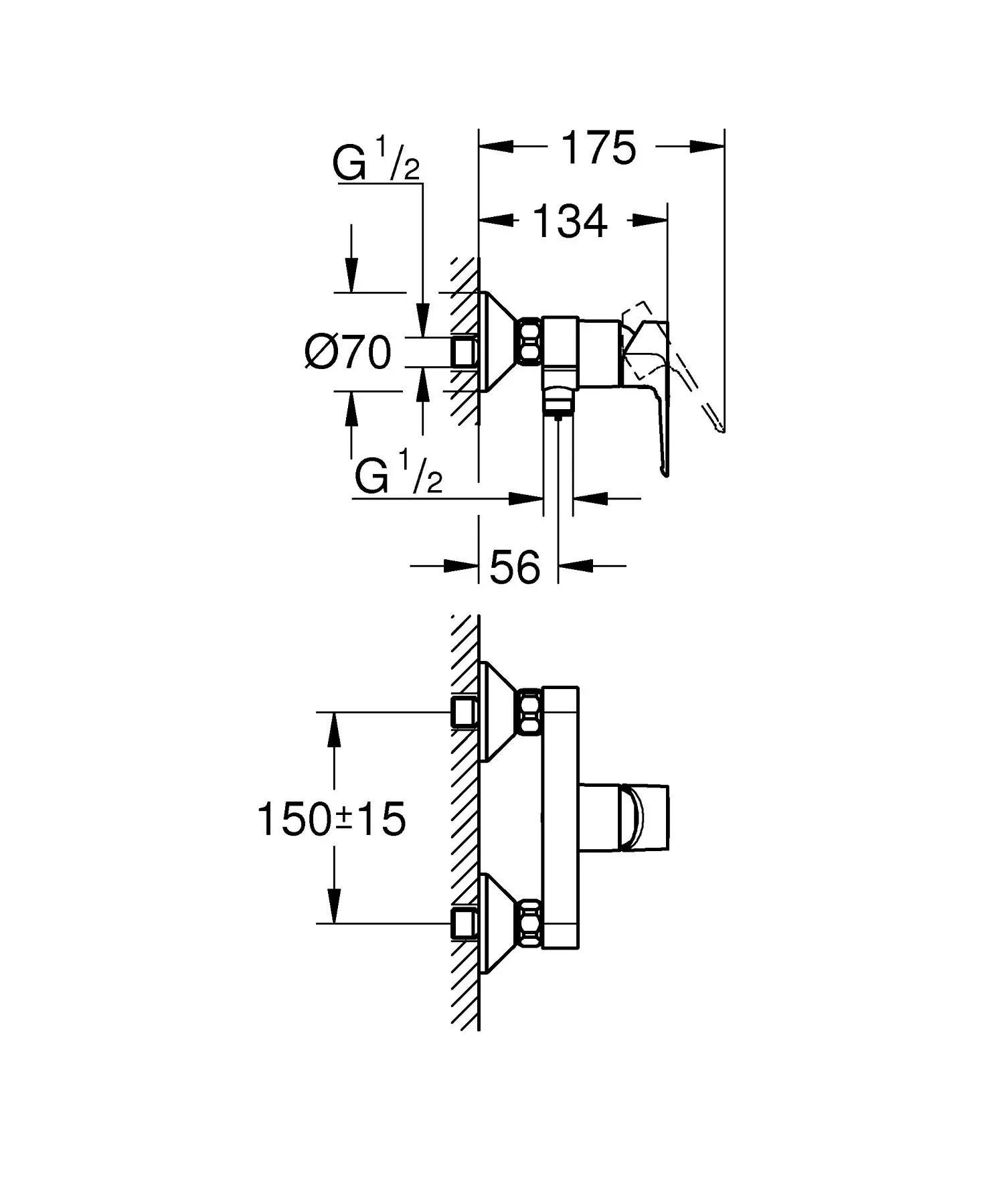 Grohe Brausearmatur Start Loop chrom