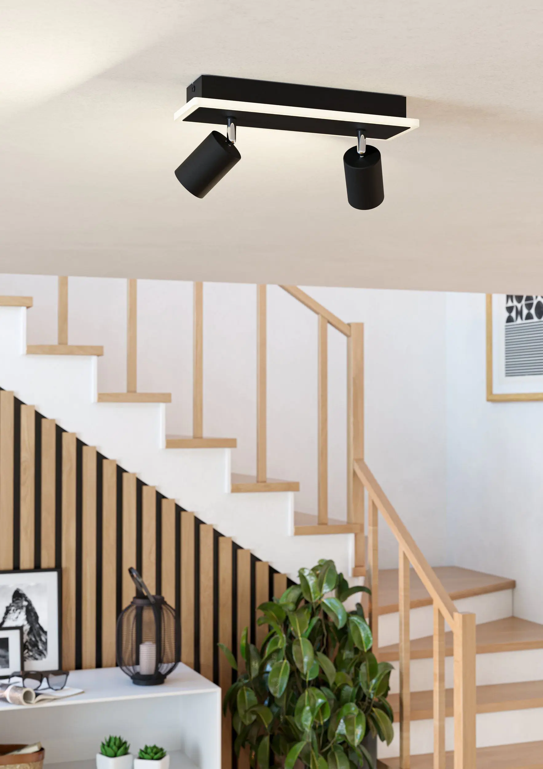 Eglo LED Deckenleuchte Rimbocchi 1 2x 35W, 1500 lm, 3000K, ww, schwarz