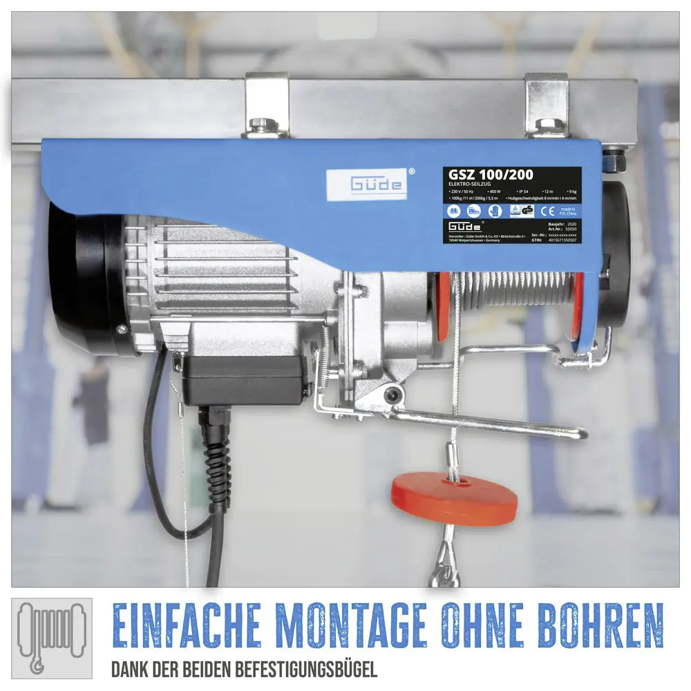 Güde Seilzug GSZ 100/200 elektrisch 200 kg