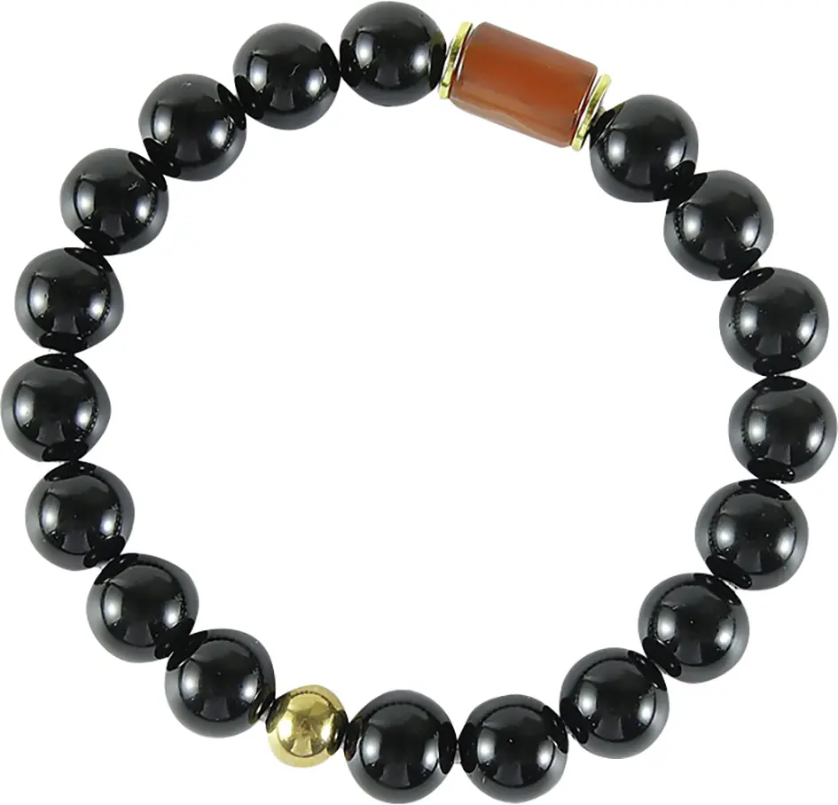 Glorex Armband Naturstein DIY schwarz 10 mm