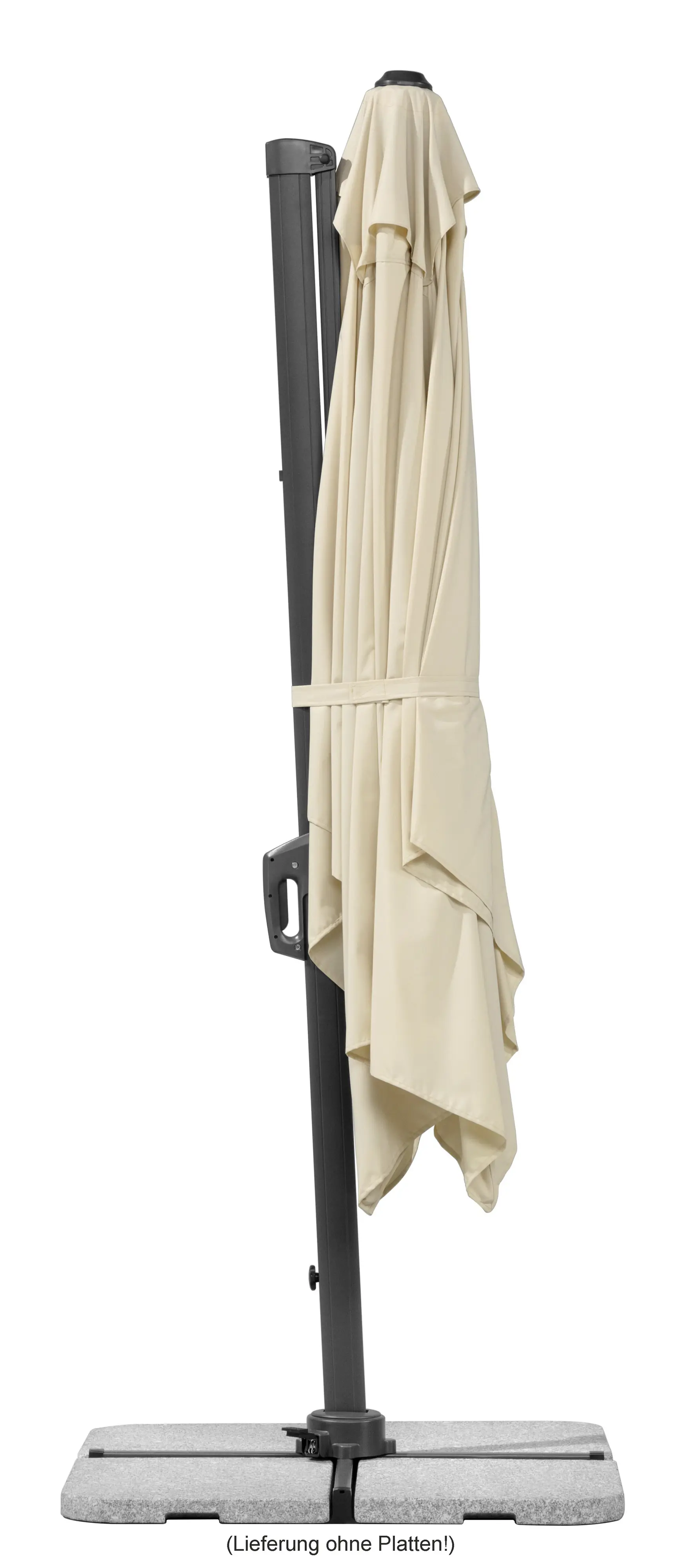 Schneider Ampelschirm Rhodos Twist natur 350 x 260 cm inkl. Sonnenschirmhülle
