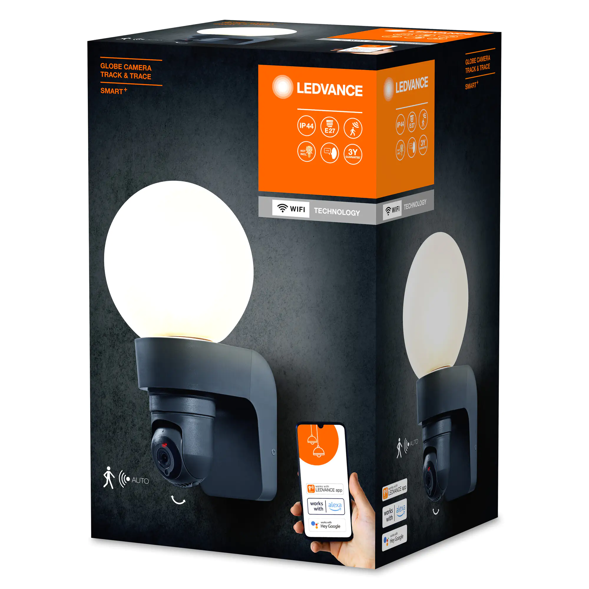 Ledvance Kameraleuchte Smart+ WiFi Globe E27, max 15 W, Wifi,  schwarz