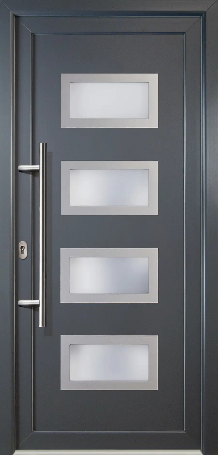 Meeth Haustür Signum PVC Modell 92 98 x 208 cm, DIN links, weiß/titan