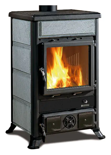 La Nordica Kaminofen ROSELLA R1 Stahl Naturstein Stahl/Naturstein, 8,8 kW