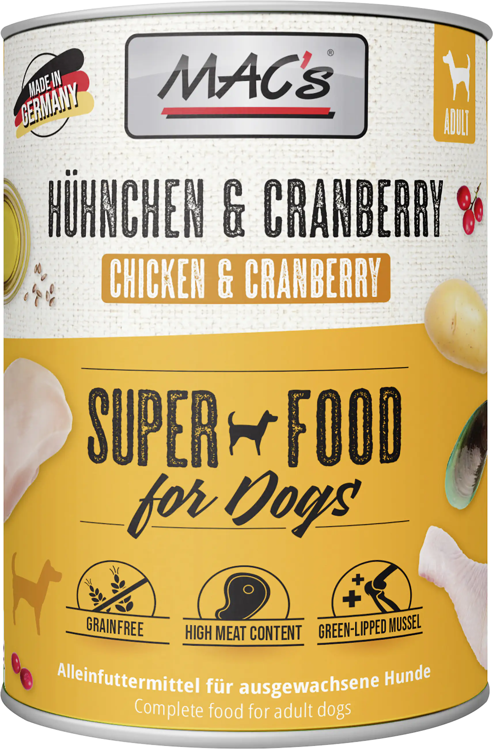 Macs Dog Hundenassfutter Adult getreidefrei 800 g Hühnchen