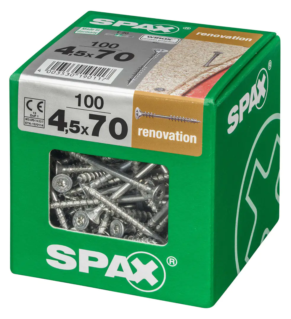 Spax Verlegeschrauben 4.5 x 70 mm TX 20 - 100 Stk.