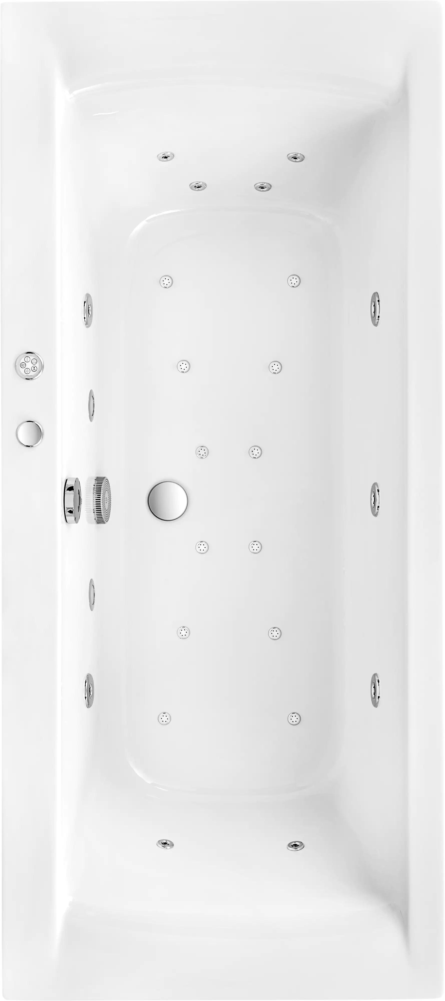 Ottofond Whirlpool Tampico 170 x 75 cm, weiß, mit 2 LED Farblichtwechslern