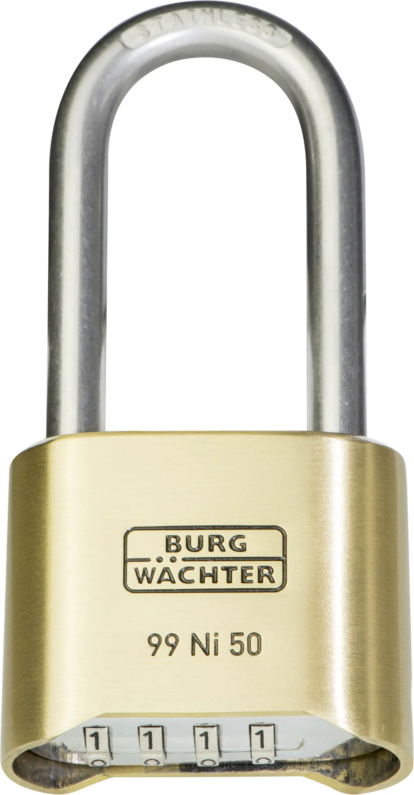 Burg Wächter Zahlen-Vorhangschloss 99 Ni 50 HB 65 SB Messing