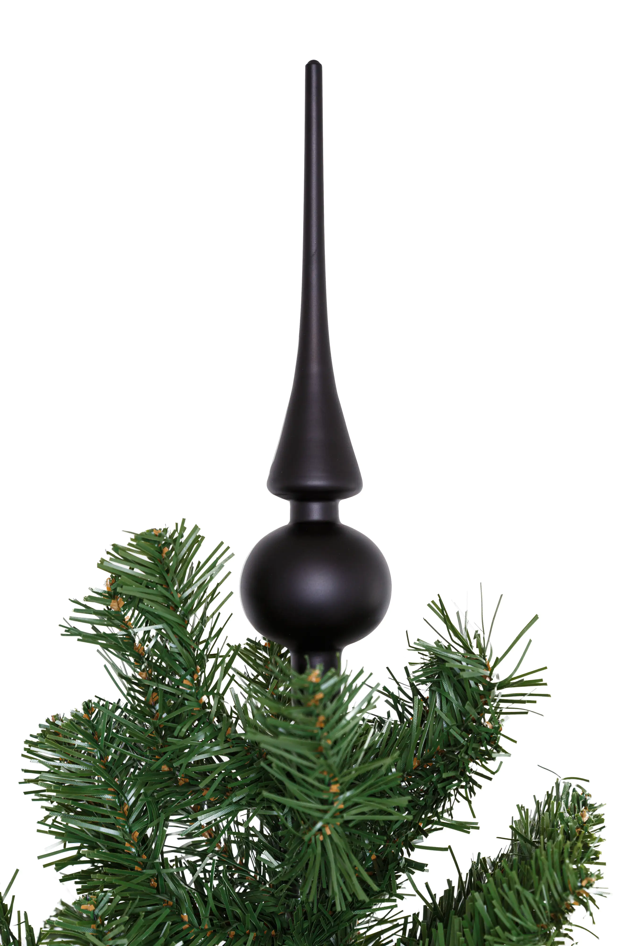 TrendLine Christbaumspitze aus Glas 26 cm schwarz matt