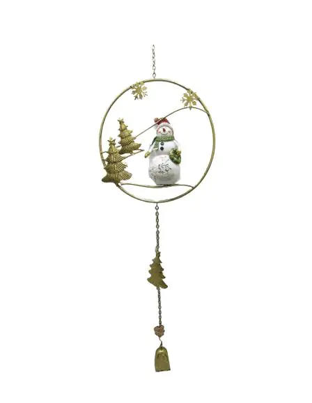 TrendLine Weihnachtsanhänger Metall Schneemann Ø 20 x 83 cm gold