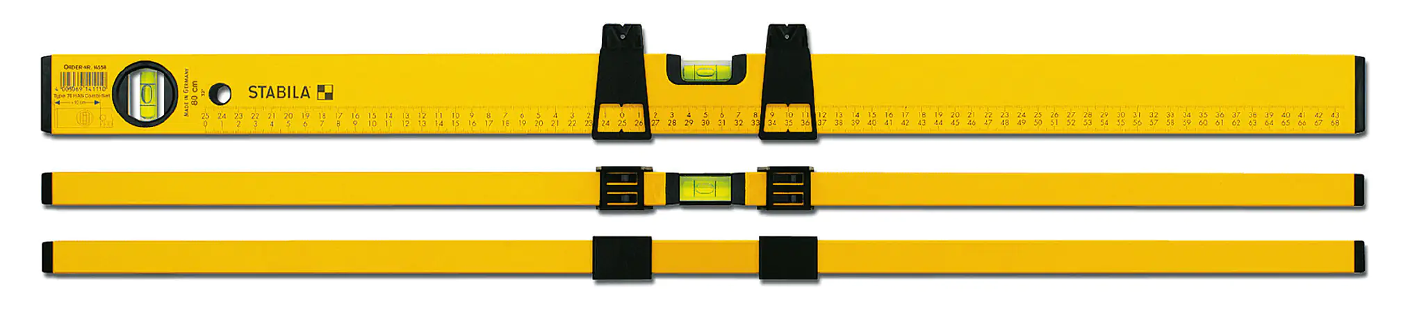 Stabila Markier-Wasserwaage 80 cm Type 70MAS und 2 Markierschieber