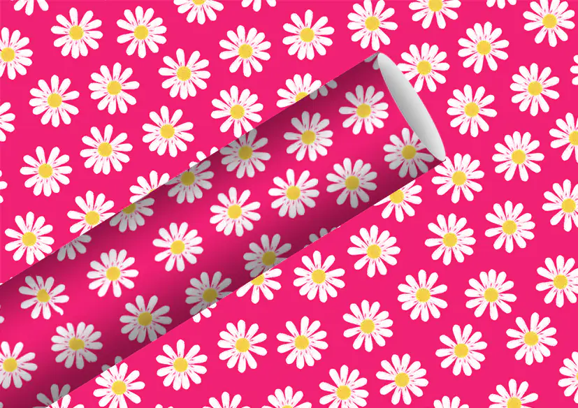Braun & Company Geschenkpapier Dancing Daisies pink 2 m x 70 cm