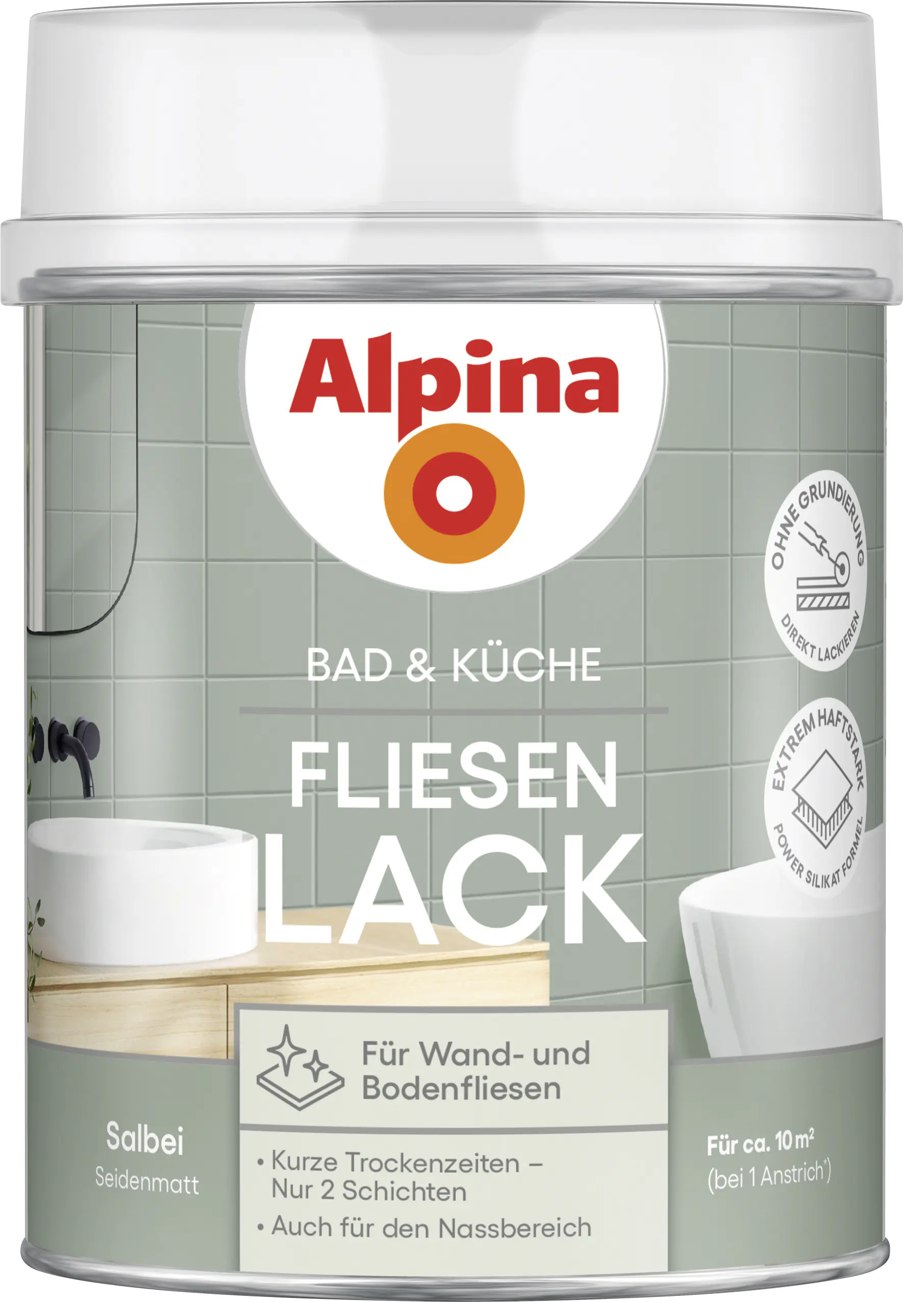 Alpina Fliesenlack Bad & Küche 2K salbei 750 ml