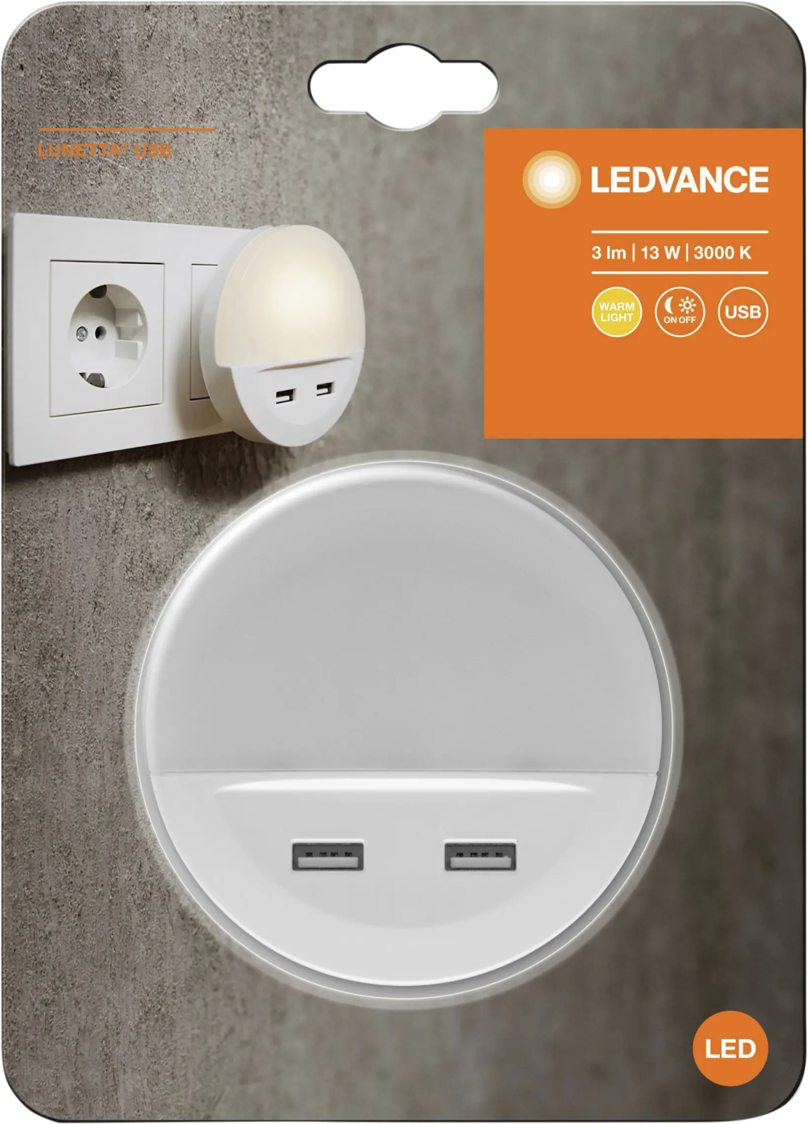 Ledvance LED Nachtlicht Lunetta USB weiß