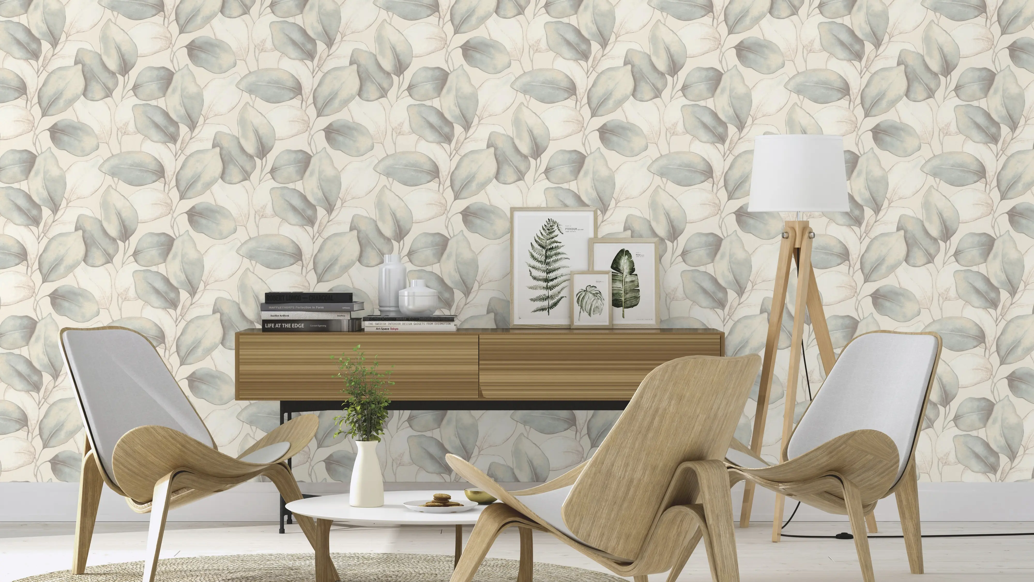 Rasch Vliestapete Blätter Incanto grün-beige 10,05 x 0,53 m