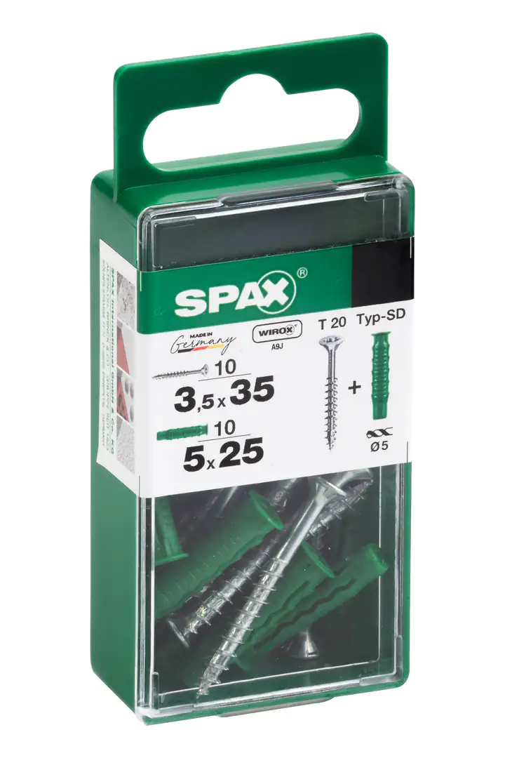 Spax Universalschrauben + Dübel 3.5 x 35 mm TX 20 - 10er Set