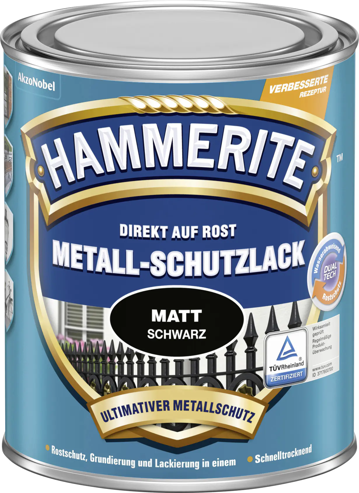 Hammerite Metall-Schutzlack 750 ml schwarz matt