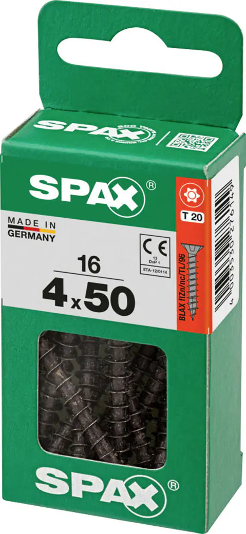 Spax Universalschrauben 4 x 50 mm T20 Vollgewinde - 16 Stk. 