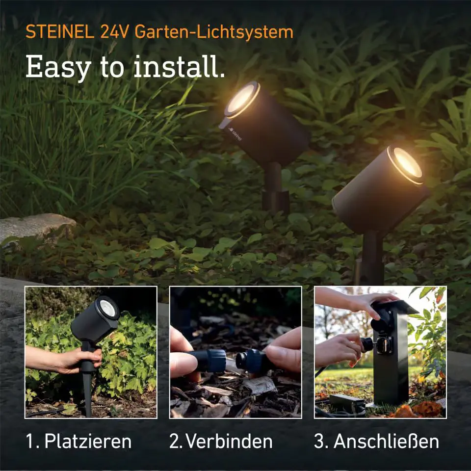 Steinel LED Strahler Spot Garten 24V Starter-Set warmweiß-neutralweiß anthrazit