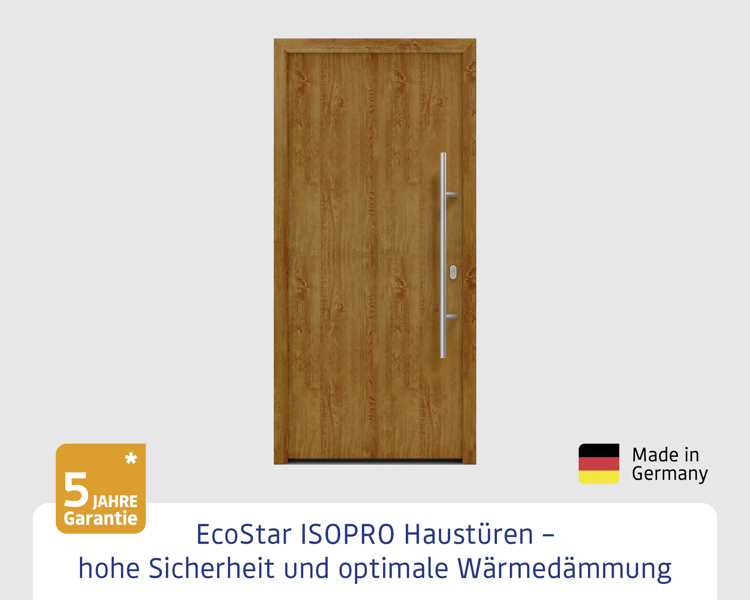 EcoStar Haustür ISOPRO IP 010 golden oak 110 x 210 cm