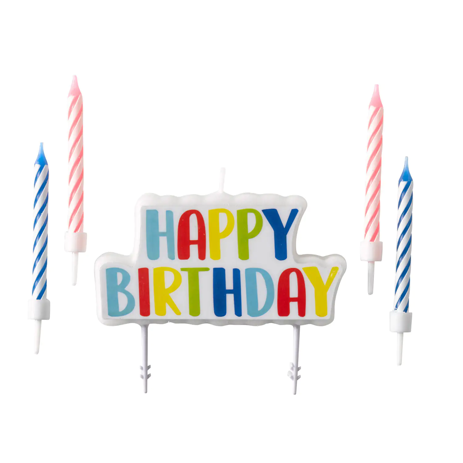 Kerzenset Happy Birthday 5-teilig Höhe 6,5 / 6,3 cm
