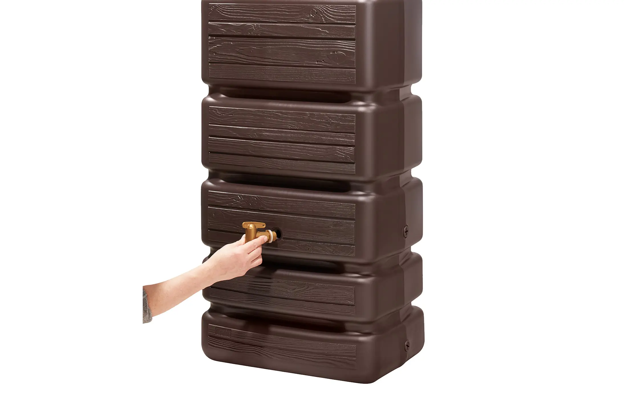 4rain Regenwasser-Wandtank Slim Wood Decor darkwood 350 L