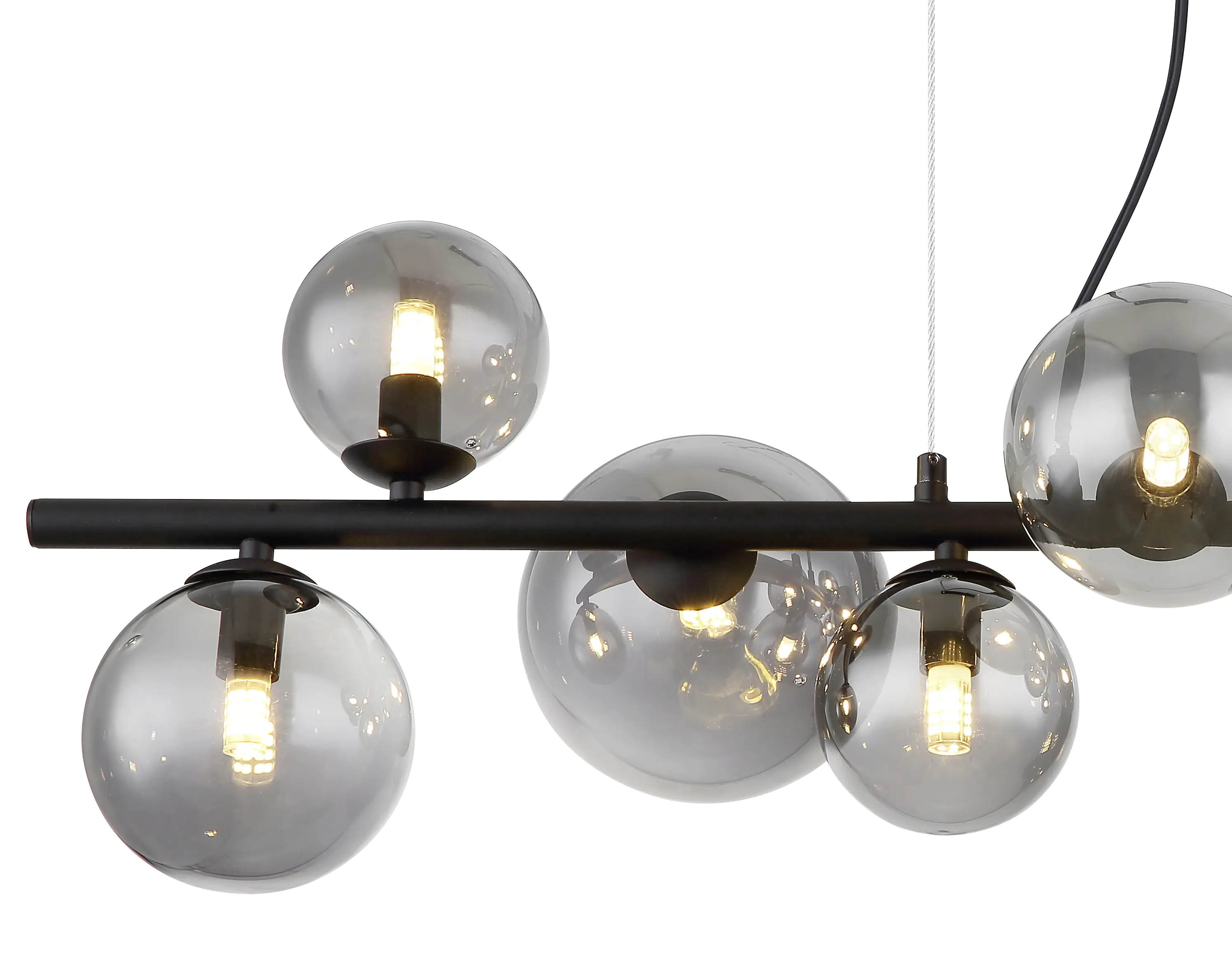 Globo 9er Hängeleuchte Riha schwarz 86 x 36 cm 9 x G9 LED, 3 W