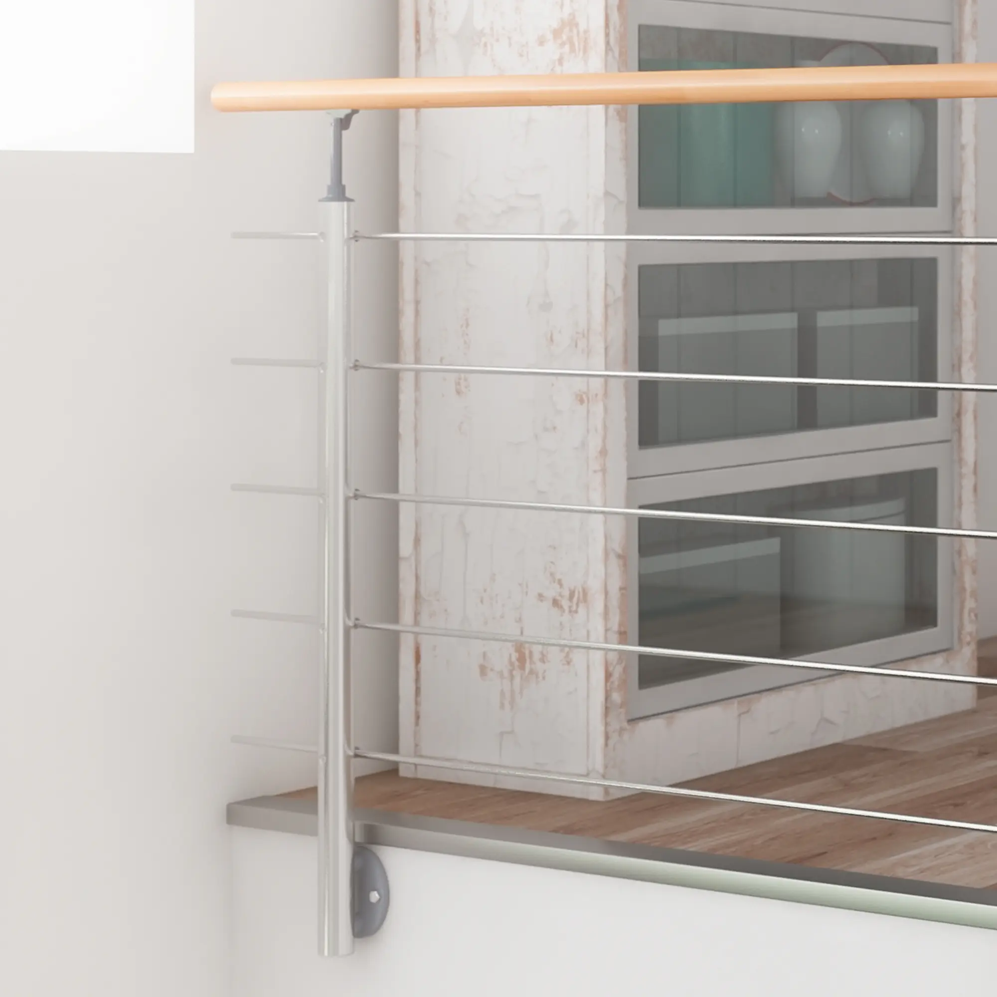 DOLLE Geländerset PS 031 Aluminium mit Eichehandlauf 150 cm