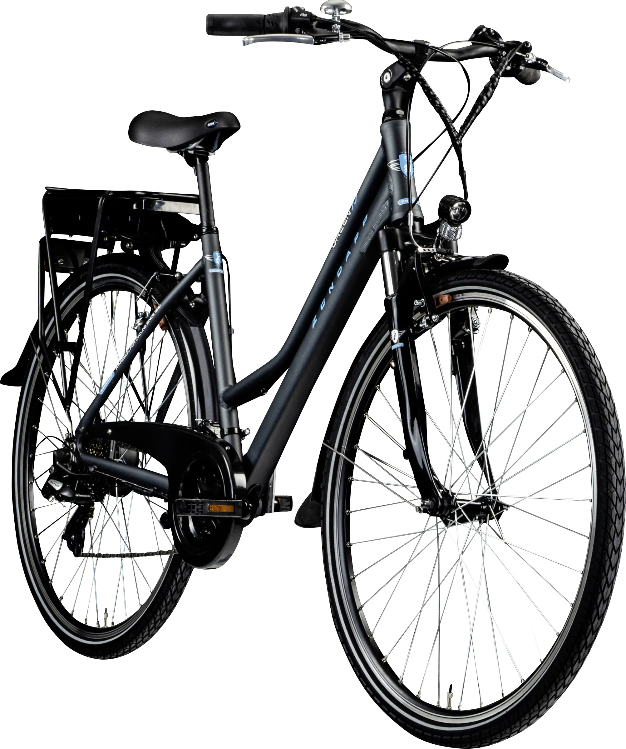Zündapp E-Bike Trekking Green Damen 7.7 28 Zoll 21-Gang 536 Wh grau blau