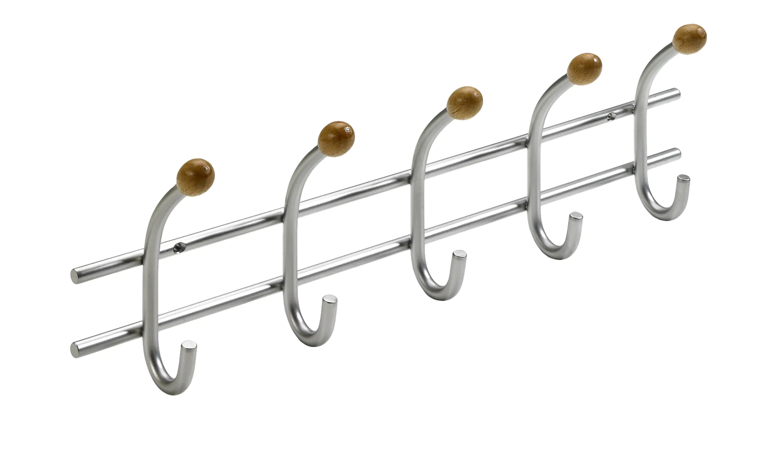 Hettich Garderobenleiste 5 Haken 43,0 x 13,5 x 6,5 cm silber