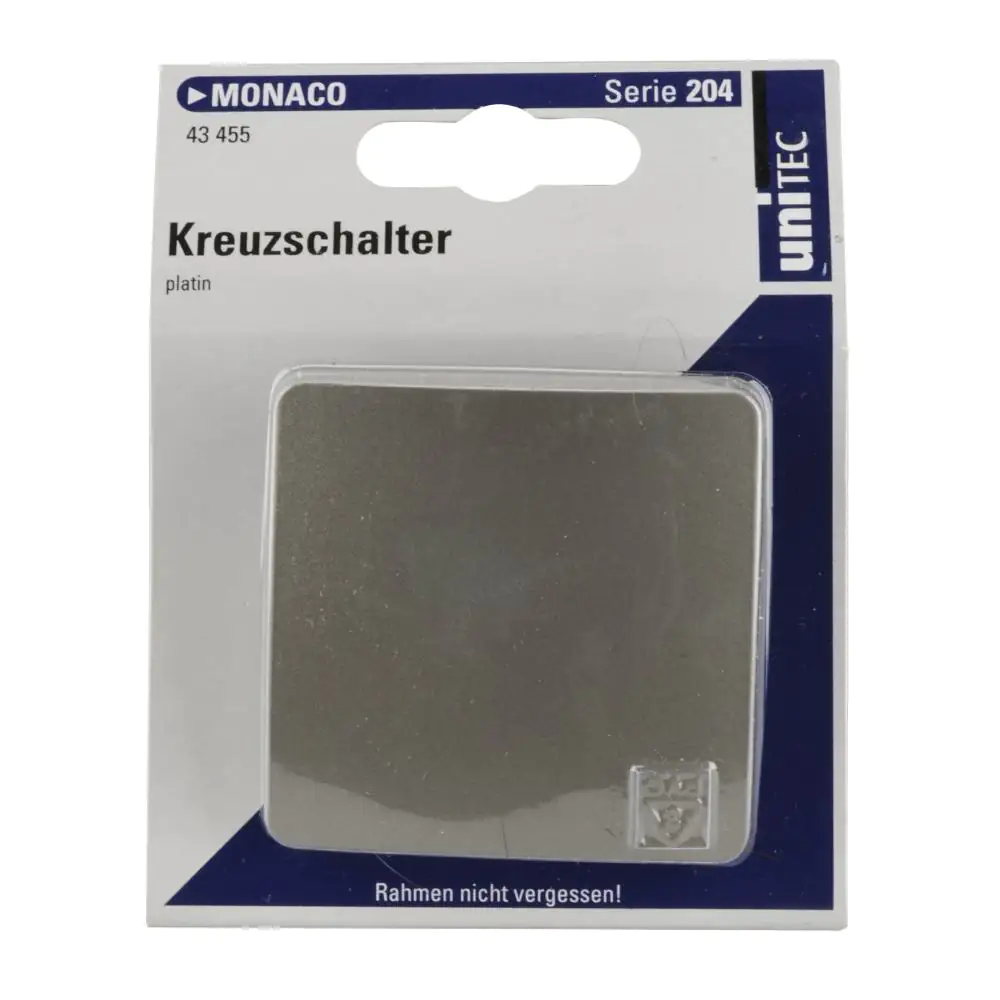 Unitec Kreuzschalter Monaco mit Wippe platin