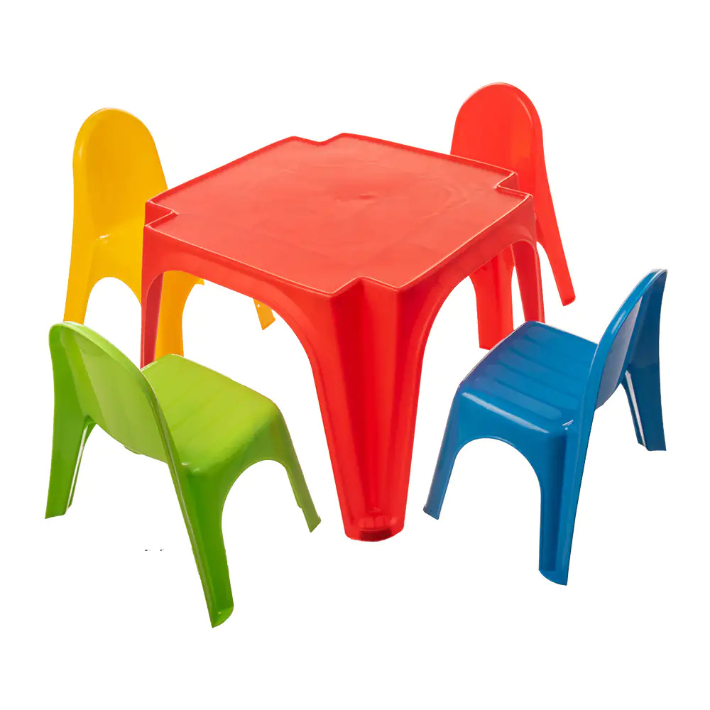 Starplast Kinder Möbelset Tisch mit 4 Stühlen 