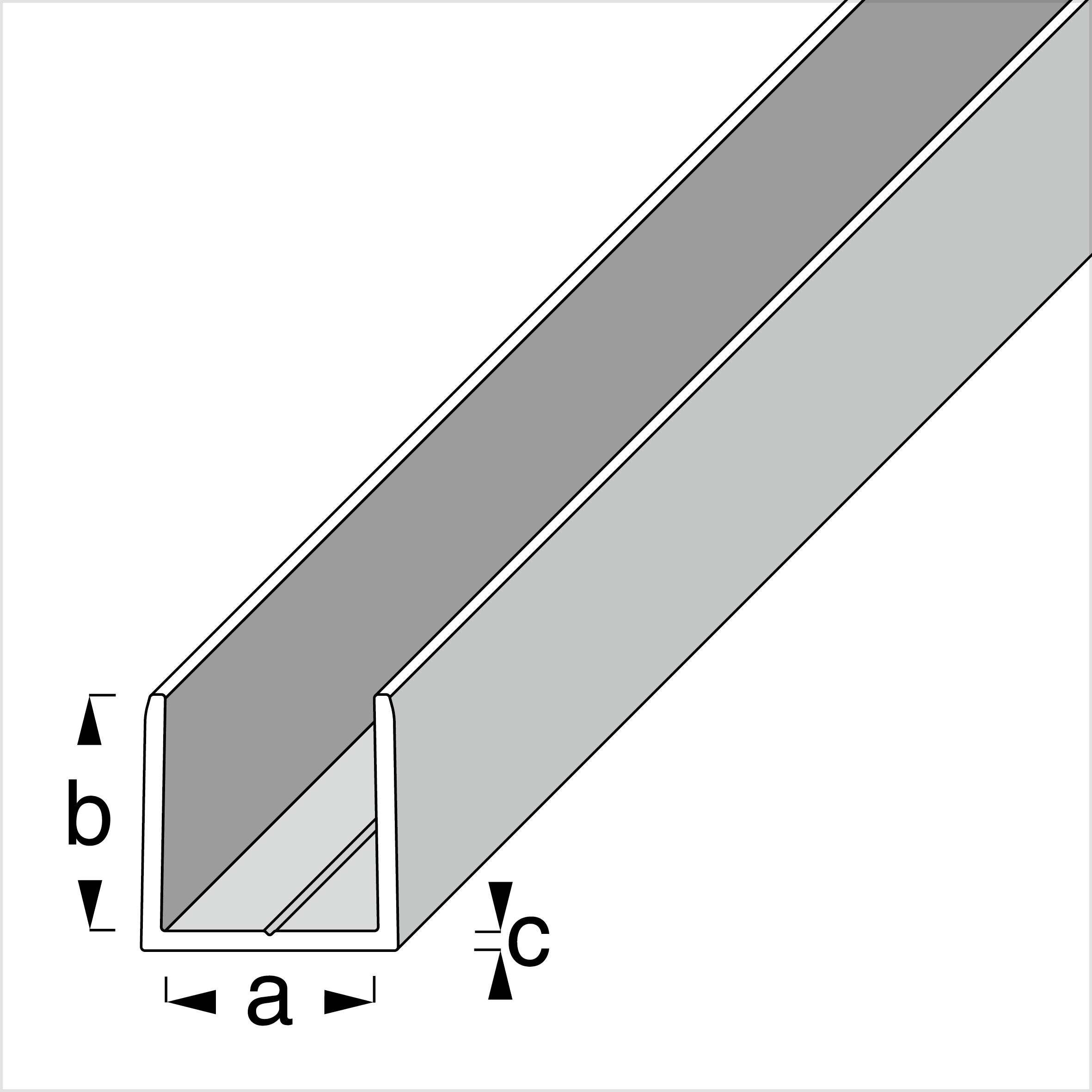 alfer clampline-U-Profil 2 m, 15.9 x 18 x 1.5 mm Aluminium eloxiert silber