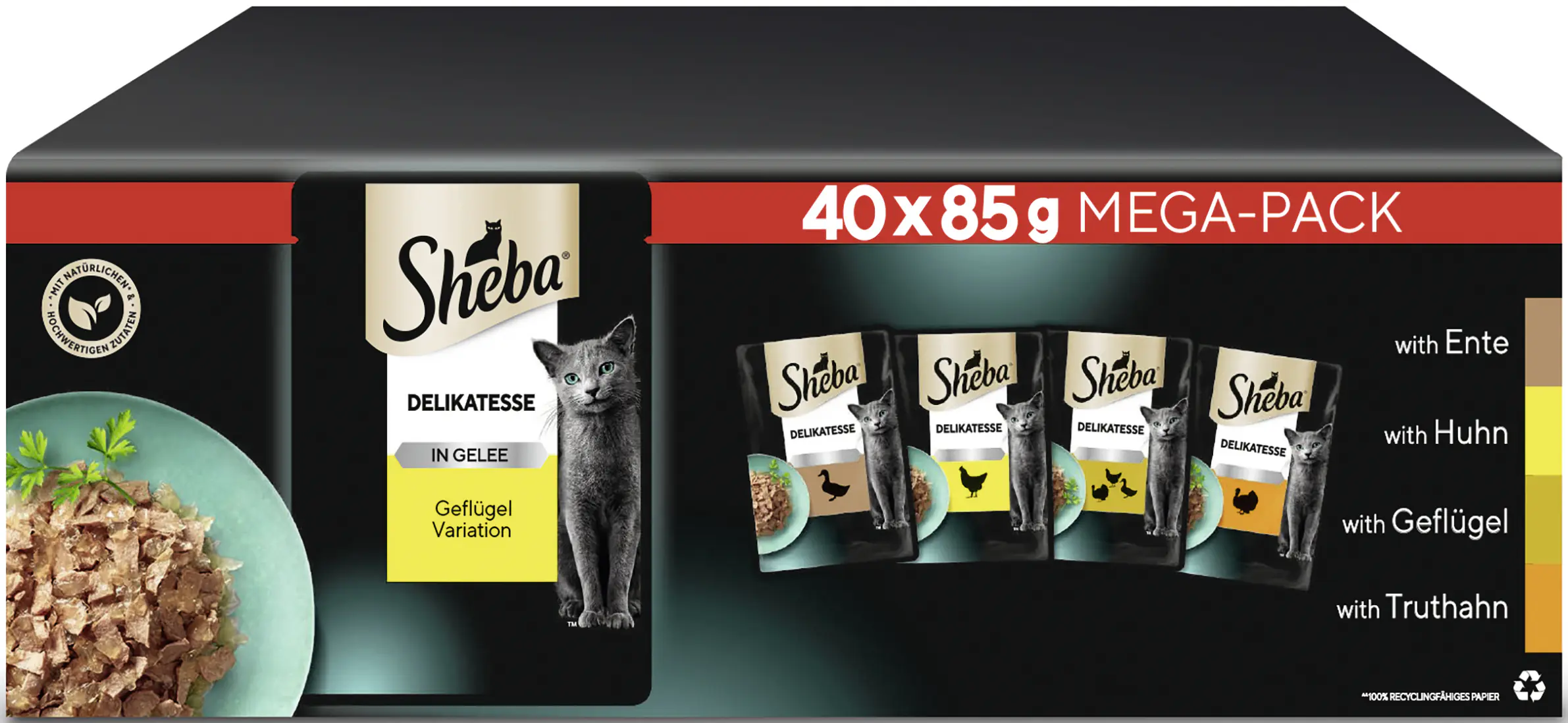 Sheba Delikatesse Multipack Portionsbeutel Geflügel Variation in Gelee