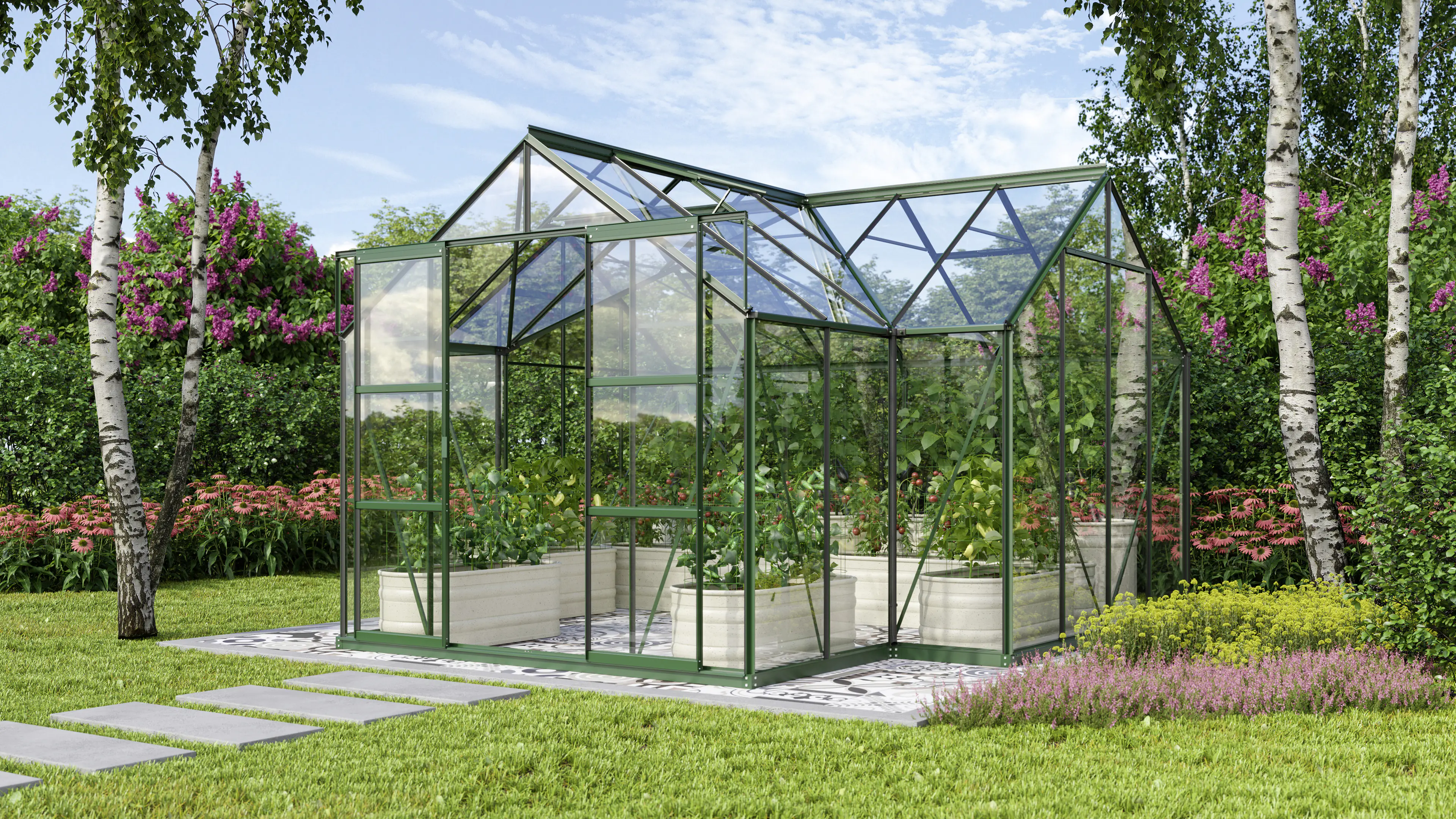 Vitavia Gewächshaus Sirona 13000 ESG 3 mm 381 x 381 cm